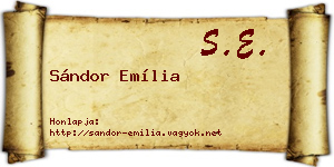 Sándor Emília névjegykártya