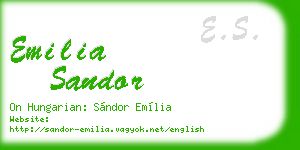 emilia sandor business card